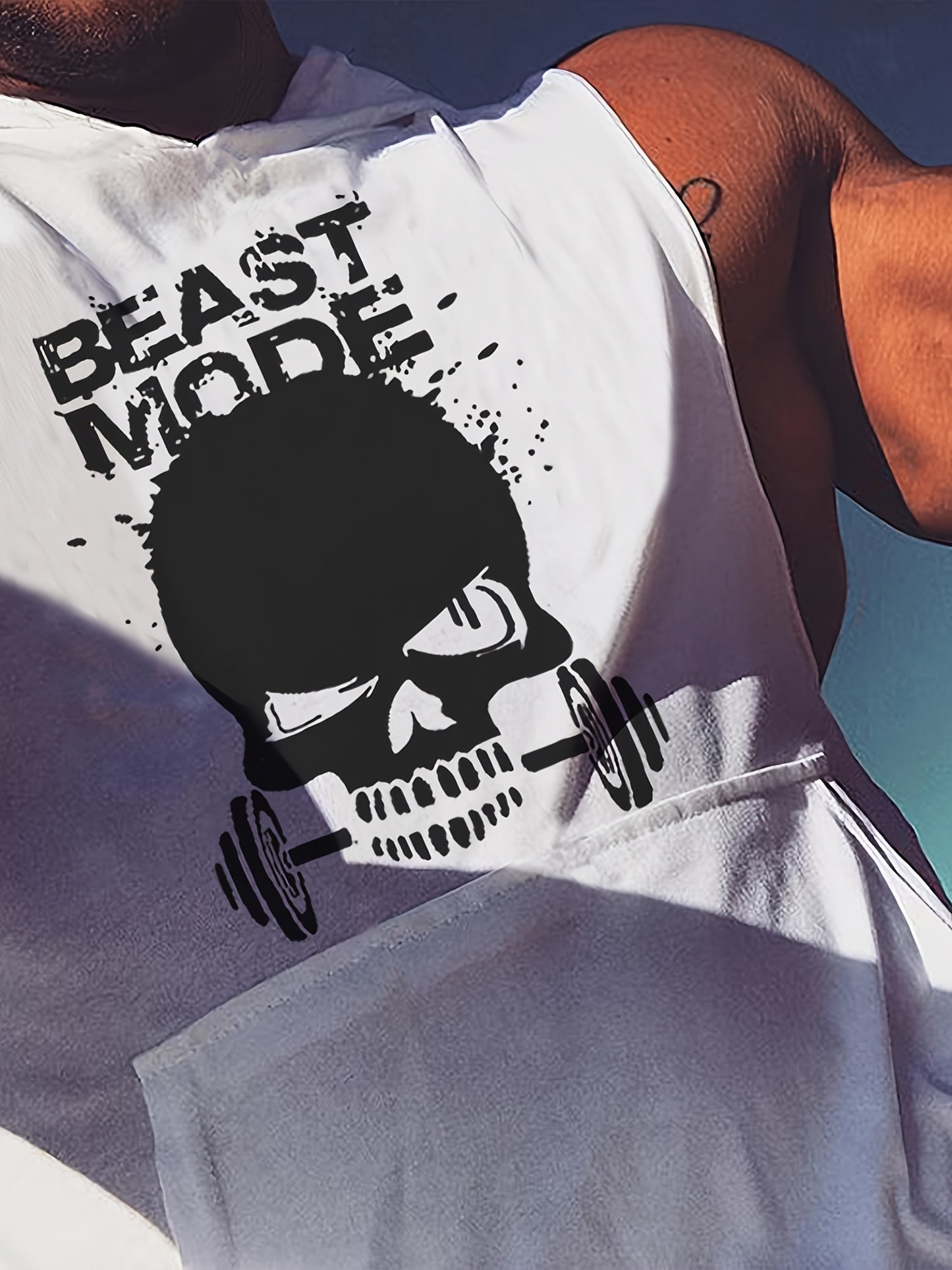 3pcs Men's Sleeveless Hooded Stringers Workout Tank Tops Skull Bodybuilding Workout Shirts