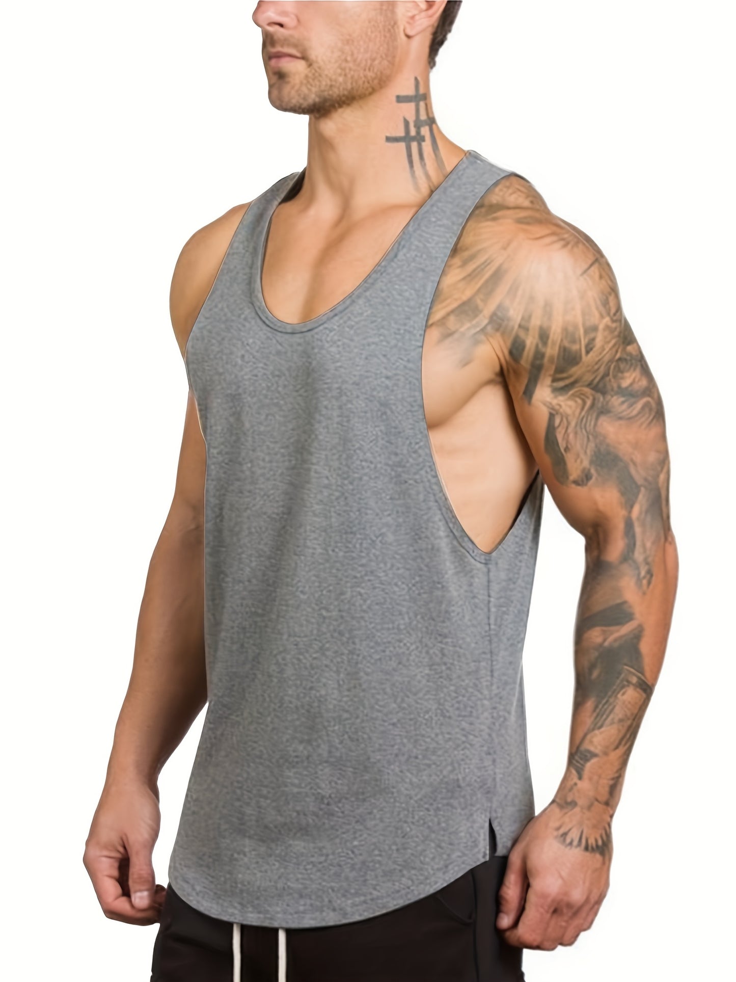 3 Packs Men'S Workout Tank Top Gym Muscle Tee Fitness Bodybuilding ...