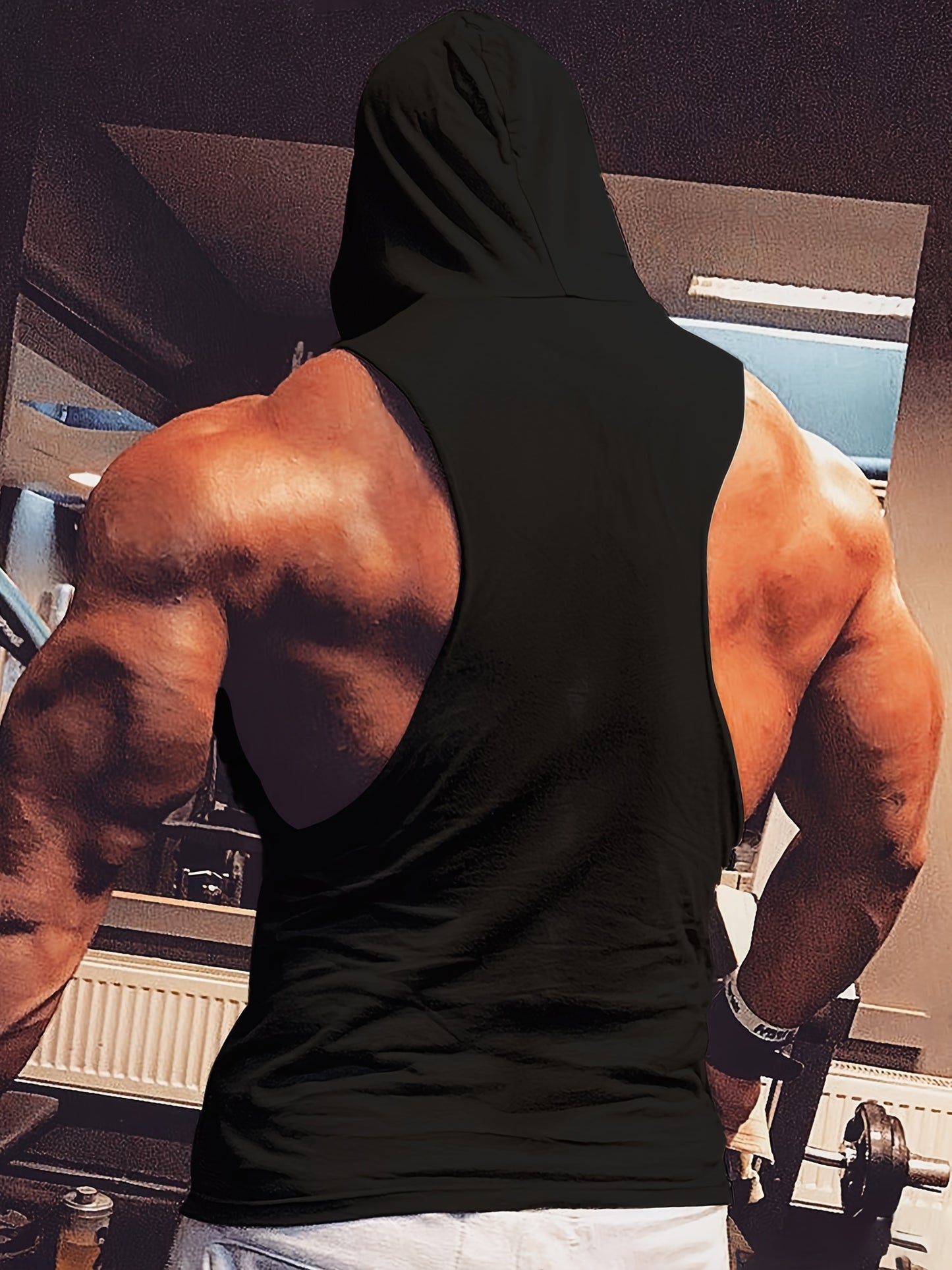 3pcs Men's Sleeveless Hooded Stringers Workout Tank Tops Skull Bodybuilding Workout Shirts