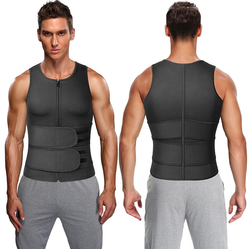Hommes taille formateur Sauna gilet Fitness Corset Abdomen minceur corps Shaper ventre réduisant Shapewear brûler graisse chemise tondeuse ceinture