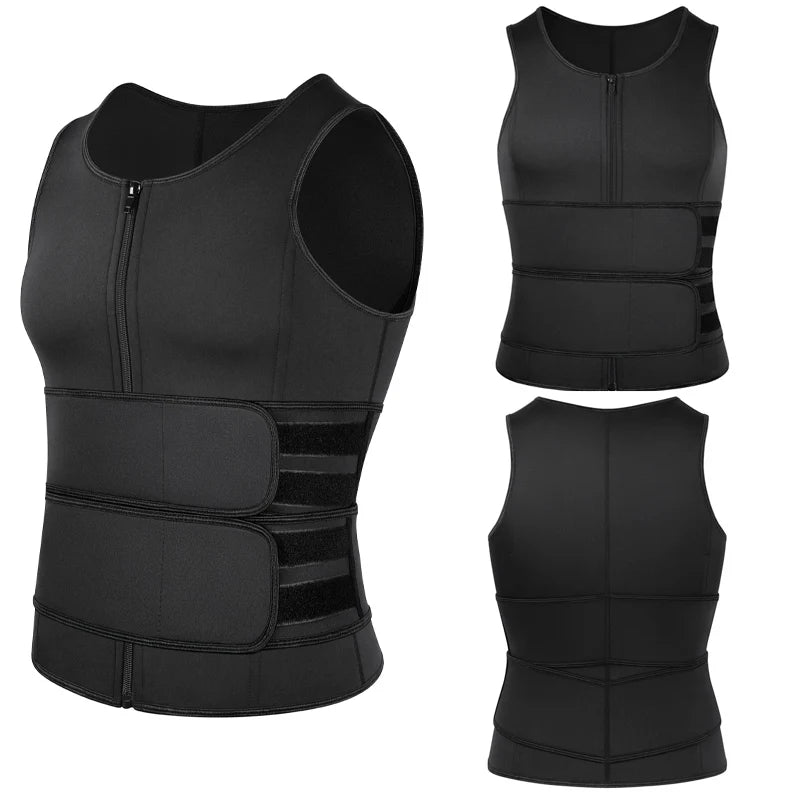 Hommes taille formateur Sauna gilet Fitness Corset Abdomen minceur corps Shaper ventre réduisant Shapewear brûler graisse chemise tondeuse ceinture