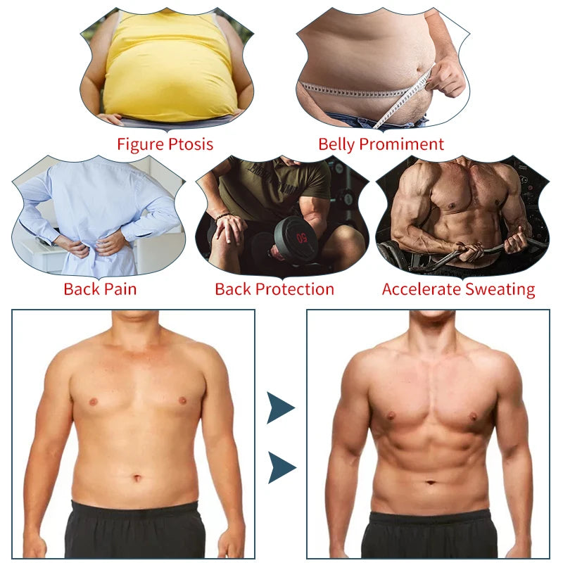 Hommes taille formateur Sauna gilet Fitness Corset Abdomen minceur corps Shaper ventre réduisant Shapewear brûler graisse chemise tondeuse ceinture