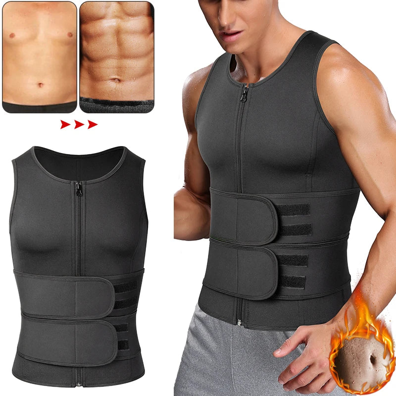 Hommes taille formateur Sauna gilet Fitness Corset Abdomen minceur corps Shaper ventre réduisant Shapewear brûler graisse chemise tondeuse ceinture