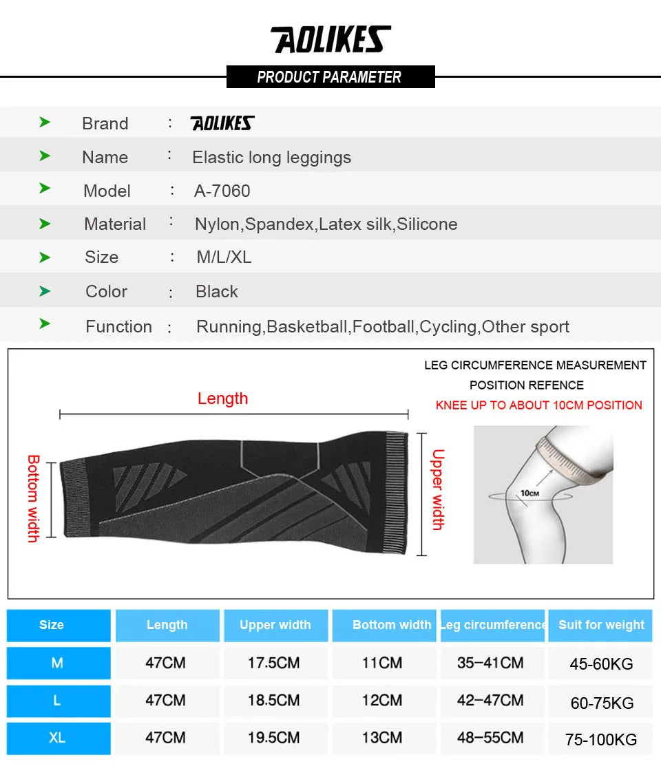 AOLIKES – manchons de Compression pour jambes complètes, genouillères, protection de soutien pour haltérophilie, soulagement des douleurs articulaires de l'arthrite