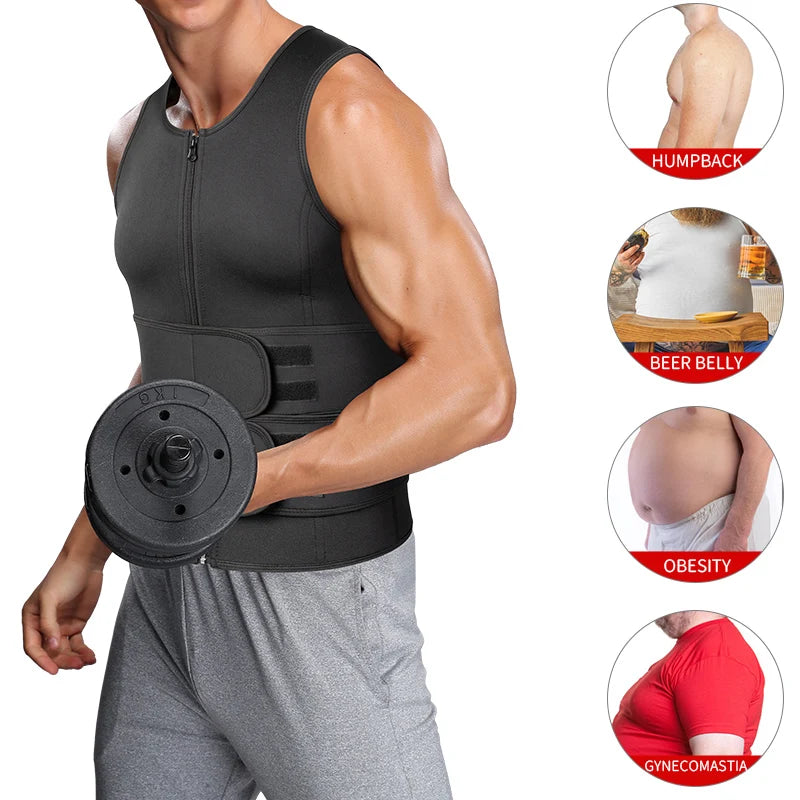 Hommes taille formateur Sauna gilet Fitness Corset Abdomen minceur corps Shaper ventre réduisant Shapewear brûler graisse chemise tondeuse ceinture