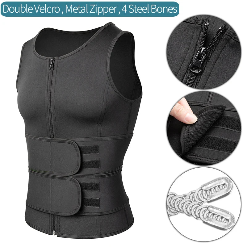 Hommes taille formateur Sauna gilet Fitness Corset Abdomen minceur corps Shaper ventre réduisant Shapewear brûler graisse chemise tondeuse ceinture