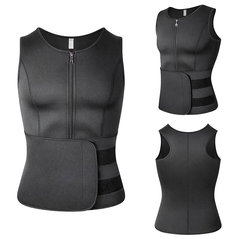 Hommes taille formateur Sauna gilet Fitness Corset Abdomen minceur corps Shaper ventre réduisant Shapewear brûler graisse chemise tondeuse ceinture
