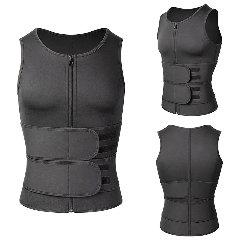 Hommes taille formateur Sauna gilet Fitness Corset Abdomen minceur corps Shaper ventre réduisant Shapewear brûler graisse chemise tondeuse ceinture