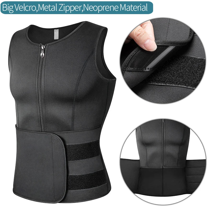 Hommes taille formateur Sauna gilet Fitness Corset Abdomen minceur corps Shaper ventre réduisant Shapewear brûler graisse chemise tondeuse ceinture