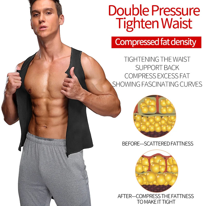 Hommes taille formateur Sauna gilet Fitness Corset Abdomen minceur corps Shaper ventre réduisant Shapewear brûler graisse chemise tondeuse ceinture