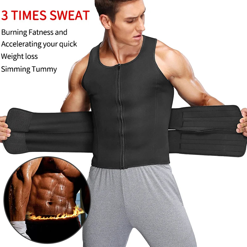 Hommes taille formateur Sauna gilet Fitness Corset Abdomen minceur corps Shaper ventre réduisant Shapewear brûler graisse chemise tondeuse ceinture
