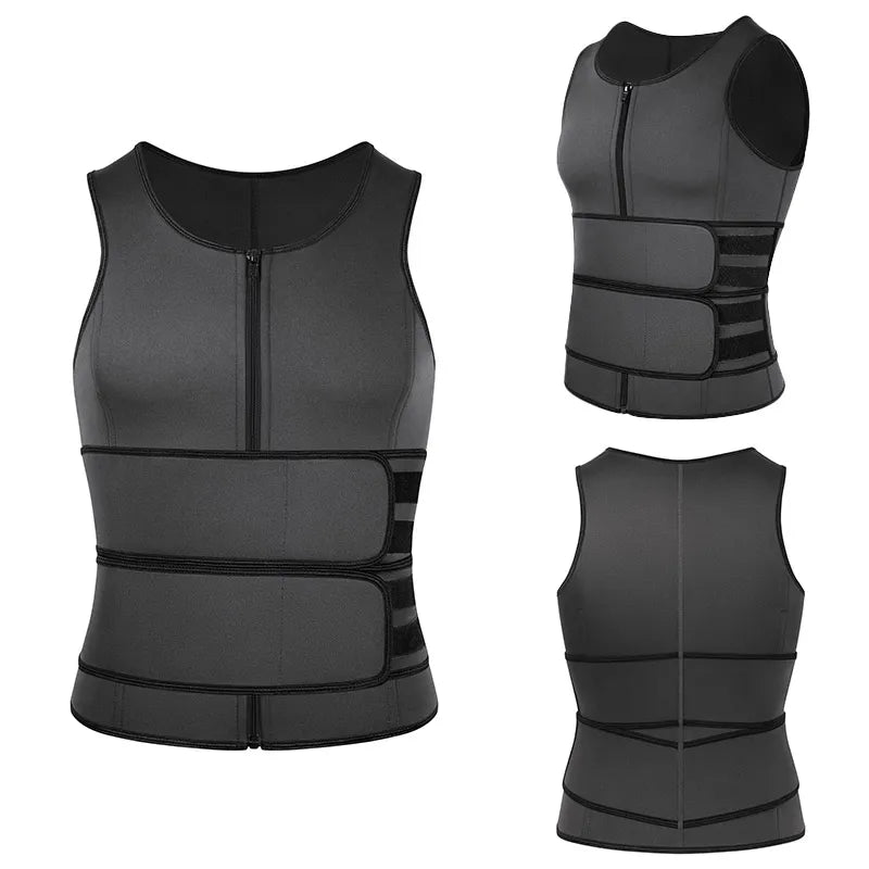 Hommes taille formateur Sauna gilet Fitness Corset Abdomen minceur corps Shaper ventre réduisant Shapewear brûler graisse chemise tondeuse ceinture