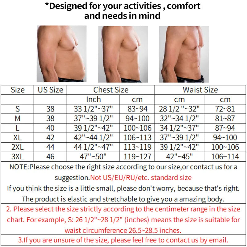 Hommes taille formateur Sauna gilet Fitness Corset Abdomen minceur corps Shaper ventre réduisant Shapewear brûler graisse chemise tondeuse ceinture