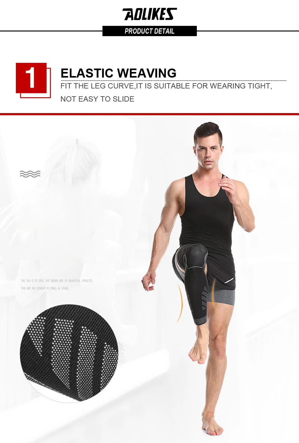 AOLIKES – manchons de Compression pour jambes complètes, genouillères, protection de soutien pour haltérophilie, soulagement des douleurs articulaires de l'arthrite