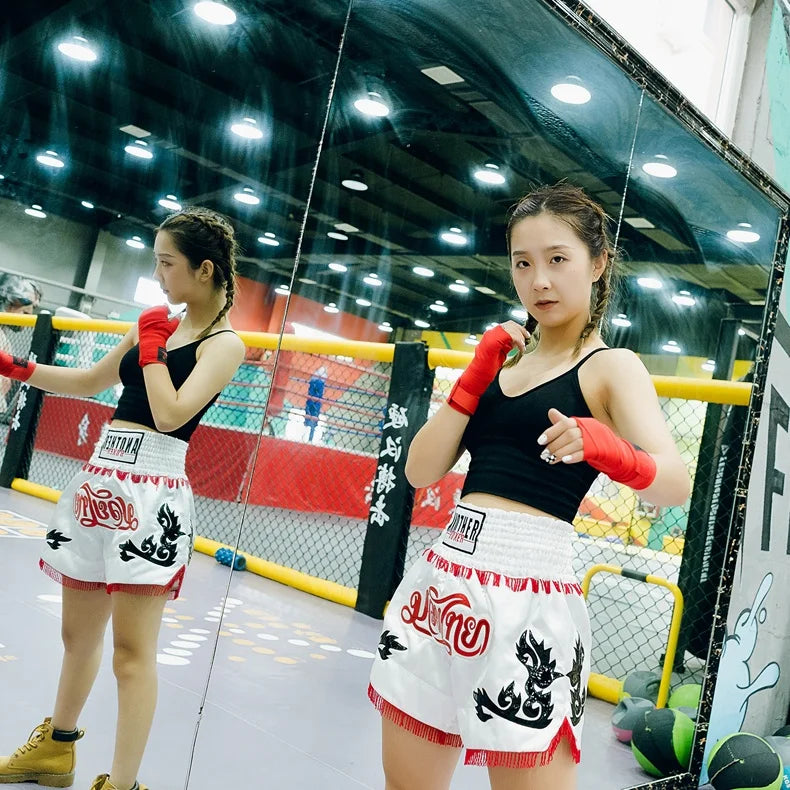 Shorts Custom Retro Plain Stretchy Fight Mma Kick Human Muay Thai Shorts