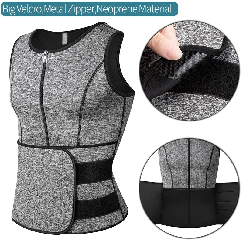 Hommes taille formateur Sauna gilet Fitness Corset Abdomen minceur corps Shaper ventre réduisant Shapewear brûler graisse chemise tondeuse ceinture