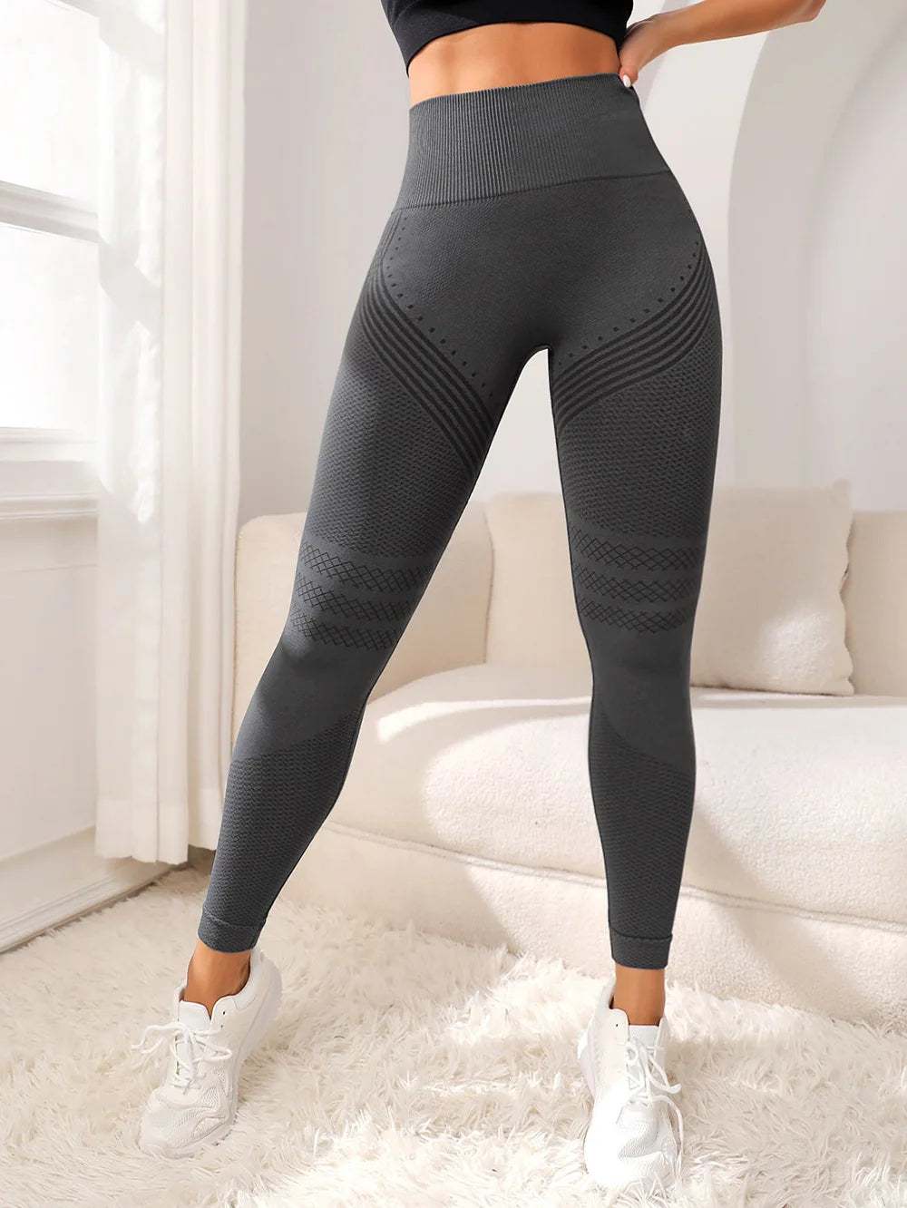 Pantalon de sport avec lignes sexy pour femme, pantalon de fitness élastique, pantalon serré, taille haute, levage des fesses, course à pied, yoga