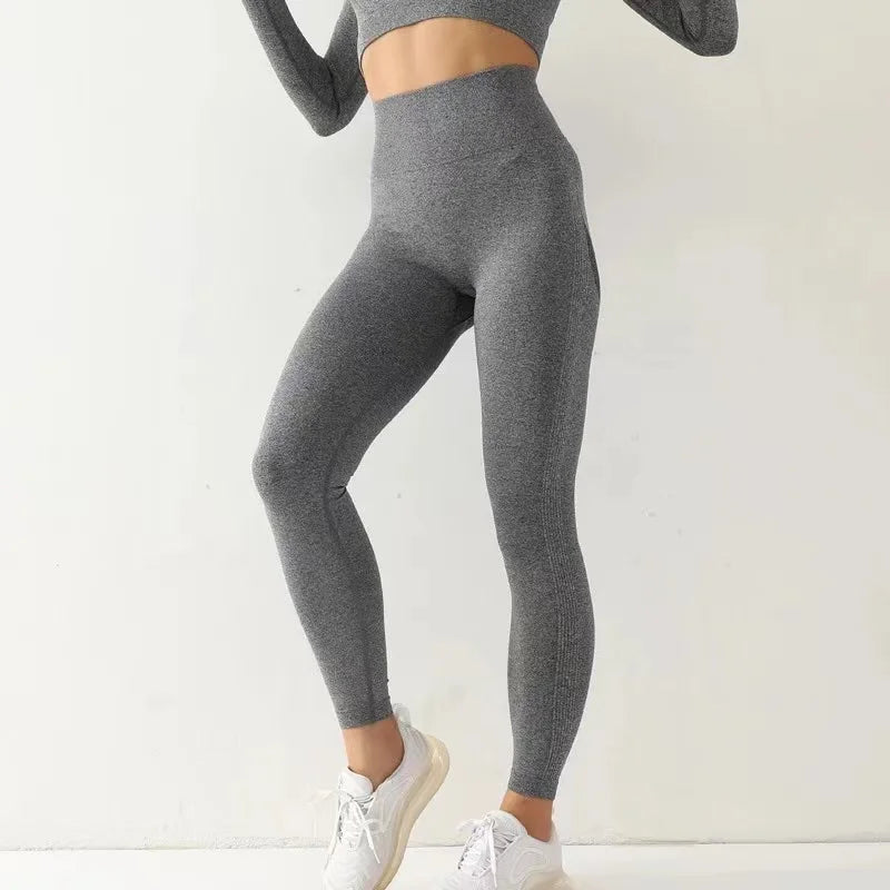 Leggings Taille haute Élastique Solide Yoga Jogging Séchage rapide Push Up Slim Pants | Fitness Femme
