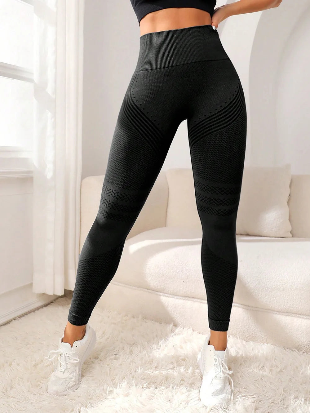 Pantalon de sport avec lignes sexy pour femme, pantalon de fitness élastique, pantalon serré, taille haute, levage des fesses, course à pied, yoga