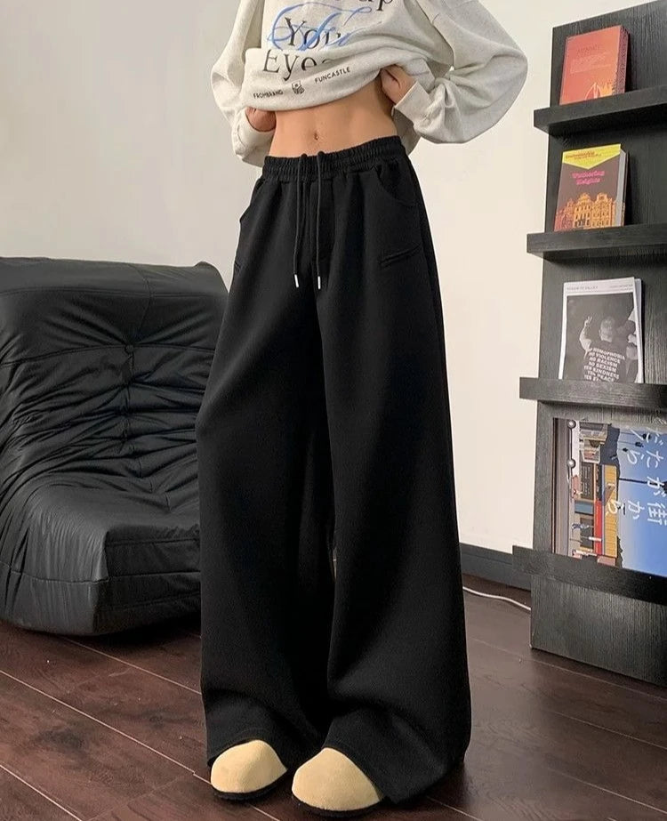 Pantalon à jambes larges pantalons de survêtement pour hommes Cool tendance offres automne hiver liquidation vente mode élégant rétro plaine homme pantalons de sport