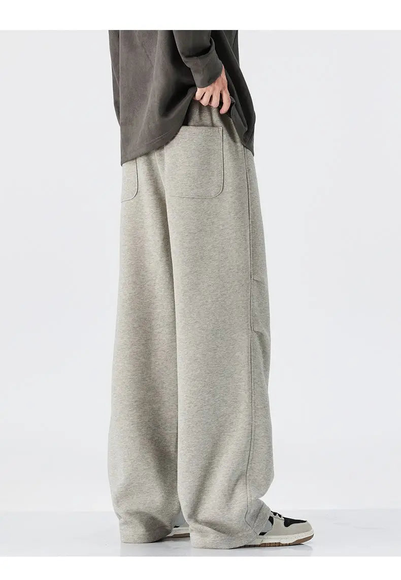 Baggy Fit hommes Decontracté pantalon automne hiver jambe droite ouest pantalon confortable drapé japonais rétro casual pantalon nouveau
