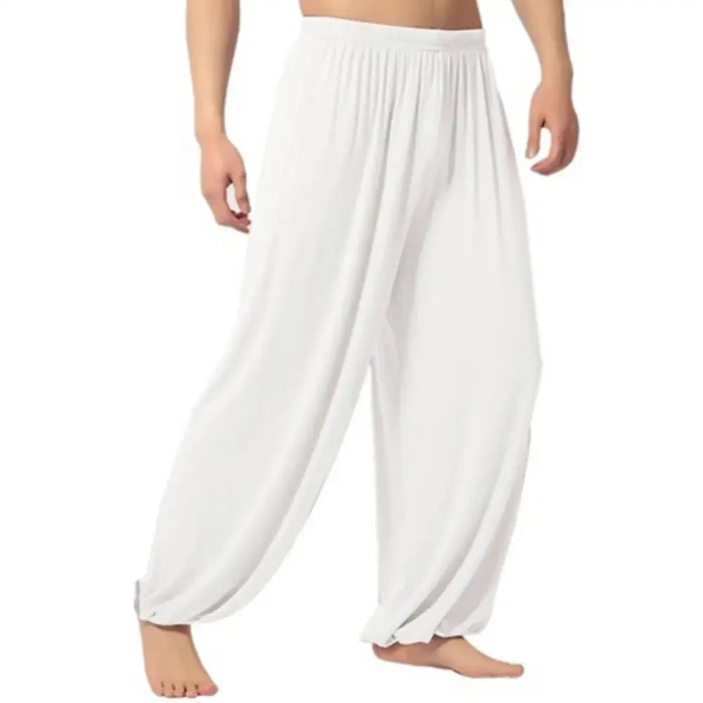 Sarouel pour hommes couleur unie pantalons de Yoga exercice du matin Tai Chi pantalon décontracté pantalon à jambes larges pantalons longs sarouel pantalons masculins