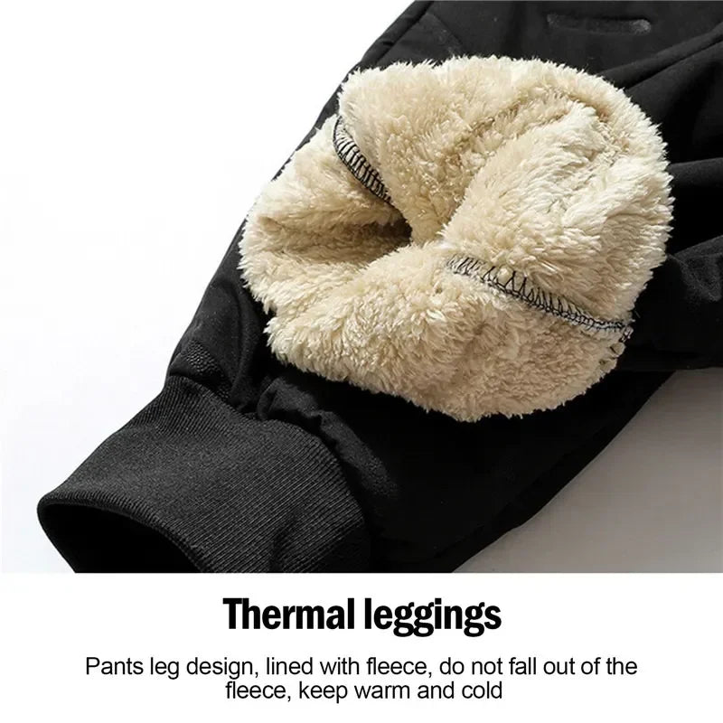 Pantalon de survêtement doublé polaire épais en peluche pour femmes, jambes droites, imperméable, coupe-vent, vêtements d'extérieur, thermiques, nouvelle collection