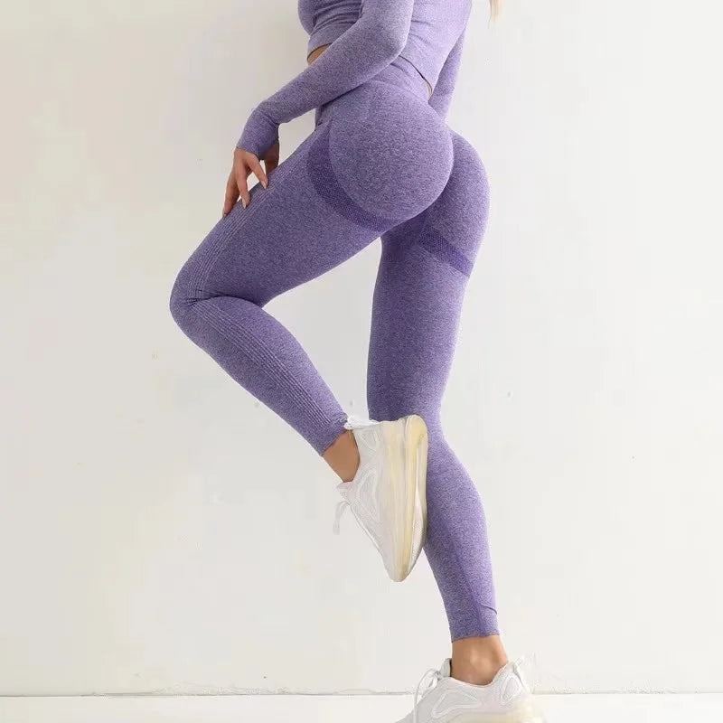 Leggings Taille haute Élastique Solide Yoga Jogging Séchage rapide Push Up Slim Pants | Fitness Femme