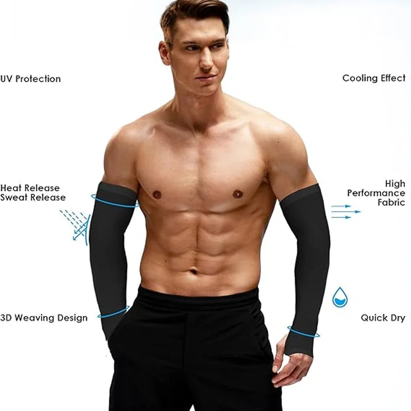 Manchons de protection solaire Ice Silk – Matériau en nylon, SPF 50+, haute respirabilité, blocage UV 99 %+ pour le cyclisme et le sport