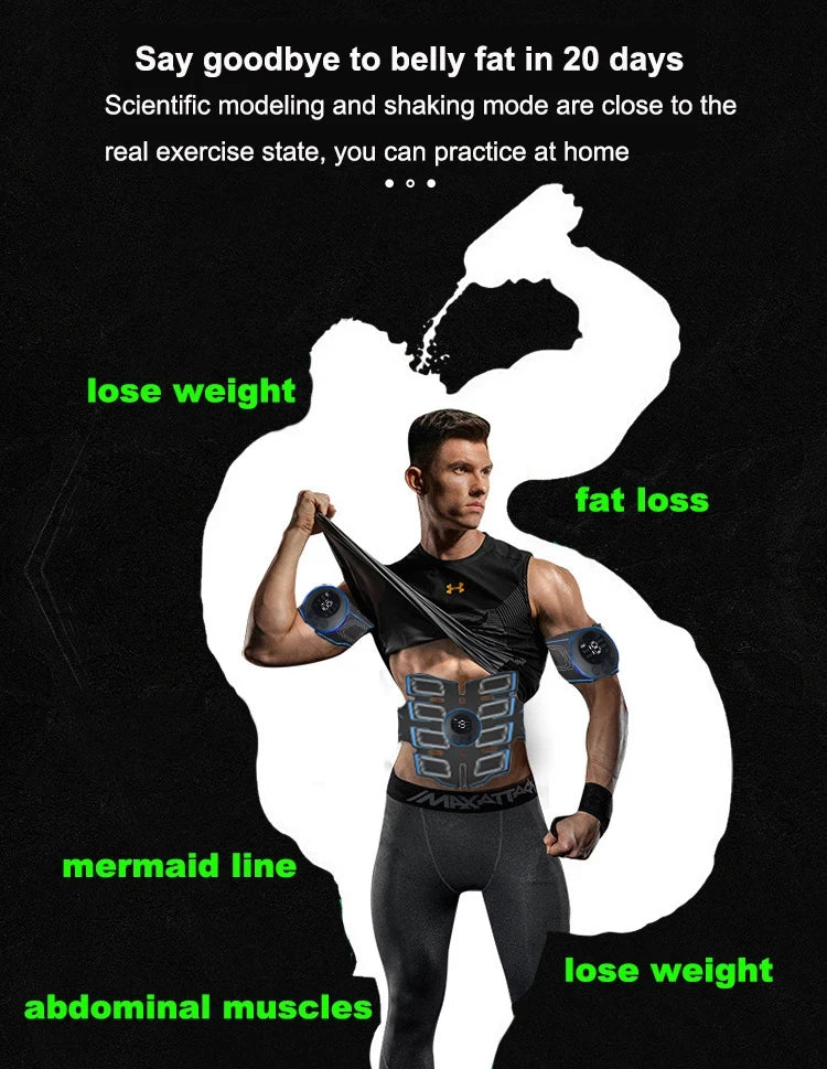Entraîneur musculaire abdominal aste USB, masseur musculaire abdominal portable, ceinture d'entraînement électronique, équipement de fitness