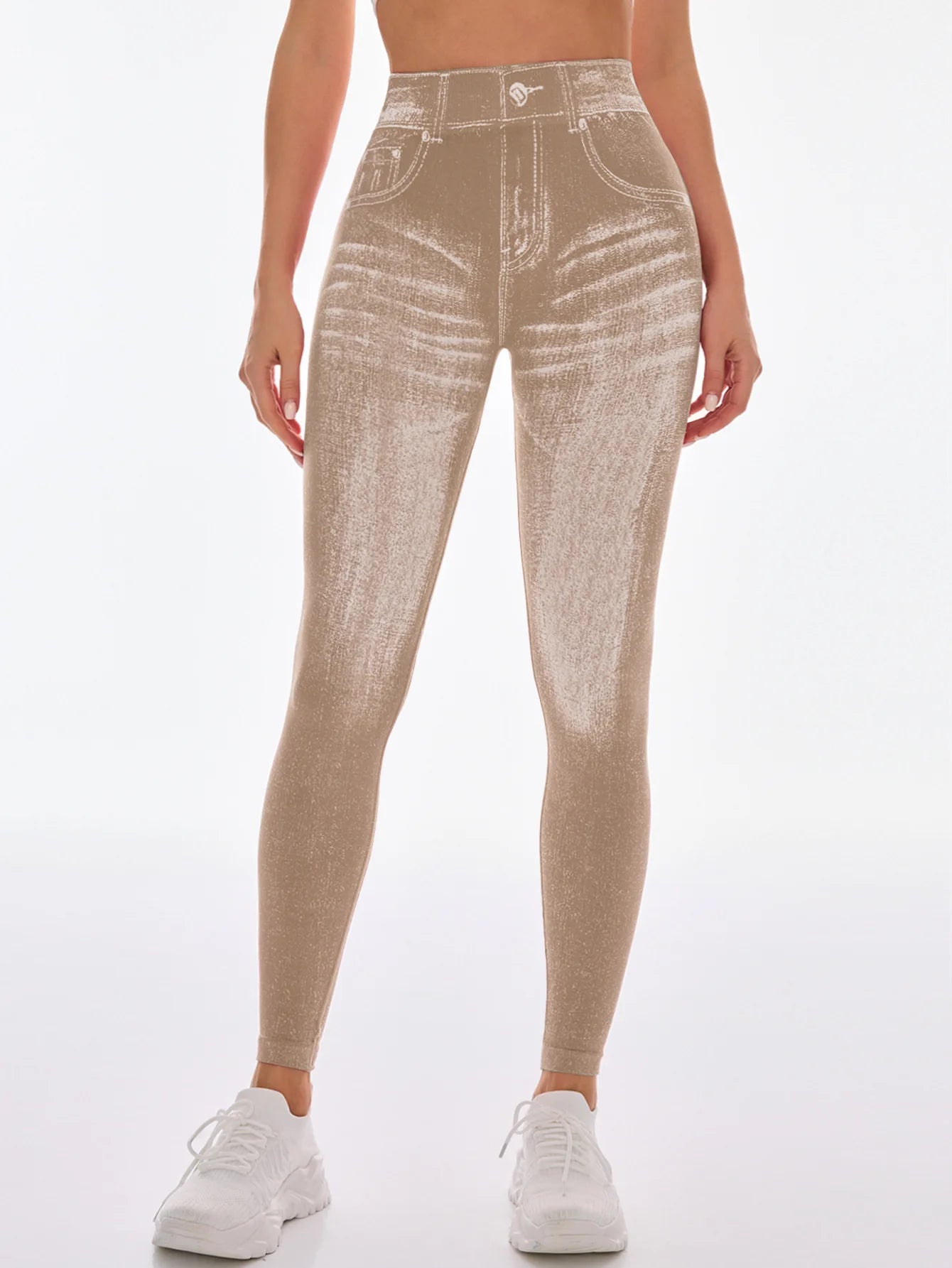Leggings Gym Faux Denim Sans Couture Elastique Training | Fitness Femme
