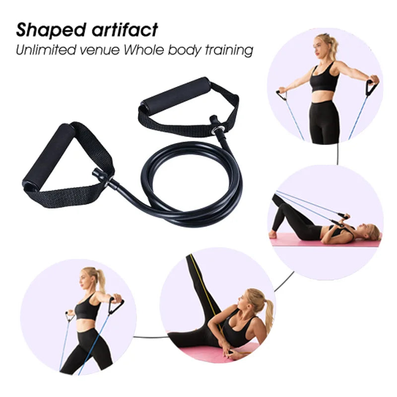 Bandes de résistance avec poignées, bandes d'exercice, bandes d'entraînement avec poignées pour hommes et femmes, équipement de musculation à la maison