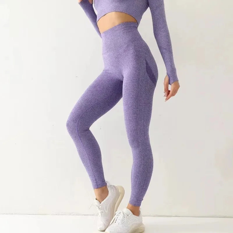 Leggings Taille haute Élastique Solide Yoga Jogging Séchage rapide Push Up Slim Pants | Fitness Femme