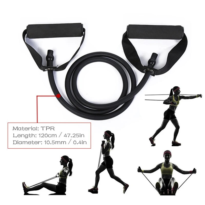 Bandes de résistance avec poignées, bandes d'exercice, bandes d'entraînement avec poignées pour hommes et femmes, équipement de musculation à la maison