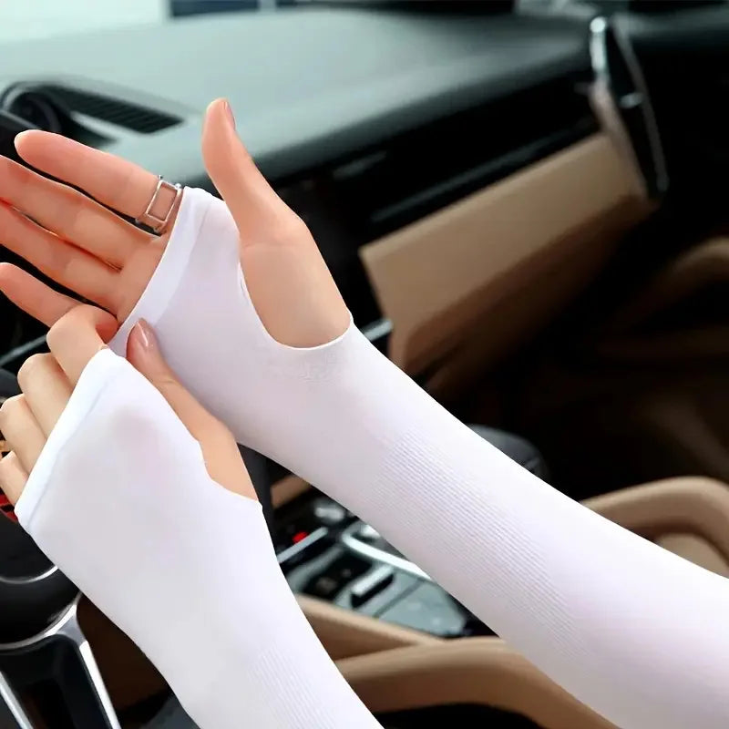 Manchons de protection solaire Ice Silk – Matériau en nylon, SPF 50+, haute respirabilité, blocage UV 99 %+ pour le cyclisme et le sport