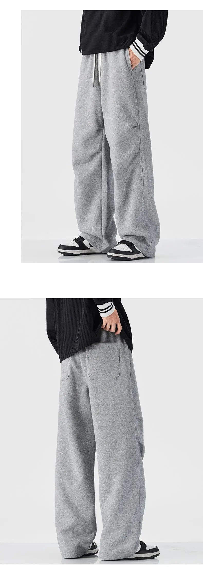 Baggy Fit hommes Decontracté pantalon automne hiver jambe droite ouest pantalon confortable drapé japonais rétro casual pantalon nouveau