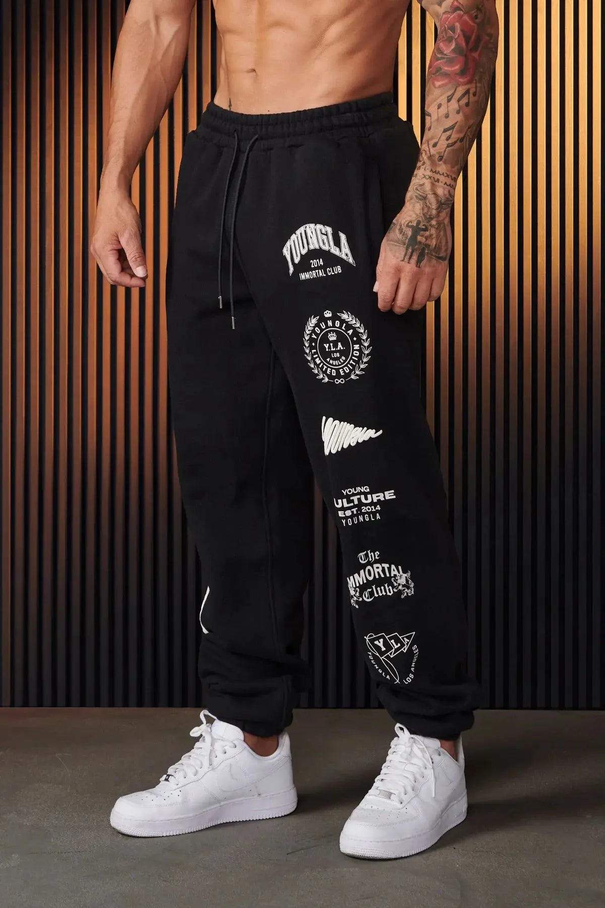 Pantalons de survêtement sport fitness pantalon décontracté coton imprimé stretch polyvalent