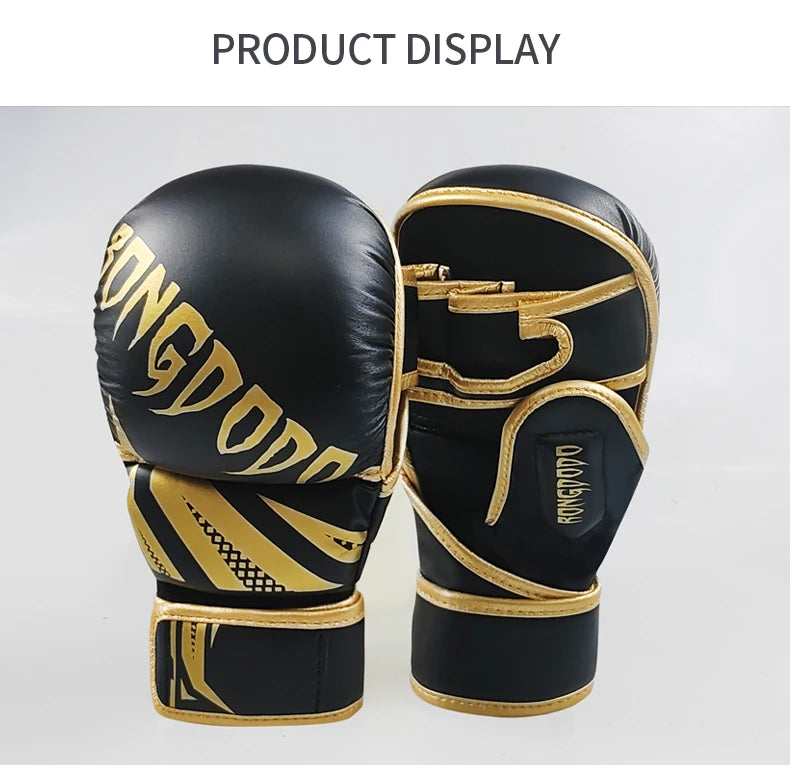 Gants de combat demi-doigt Pur Cuir | MMA - Boxe - Muay Thai |Accessoires C