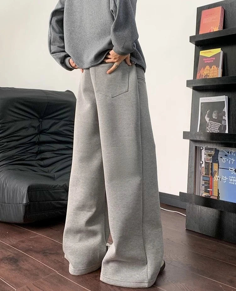 Pantalon à jambes larges pantalons de survêtement pour hommes Cool tendance offres automne hiver liquidation vente mode élégant rétro plaine homme pantalons de sport