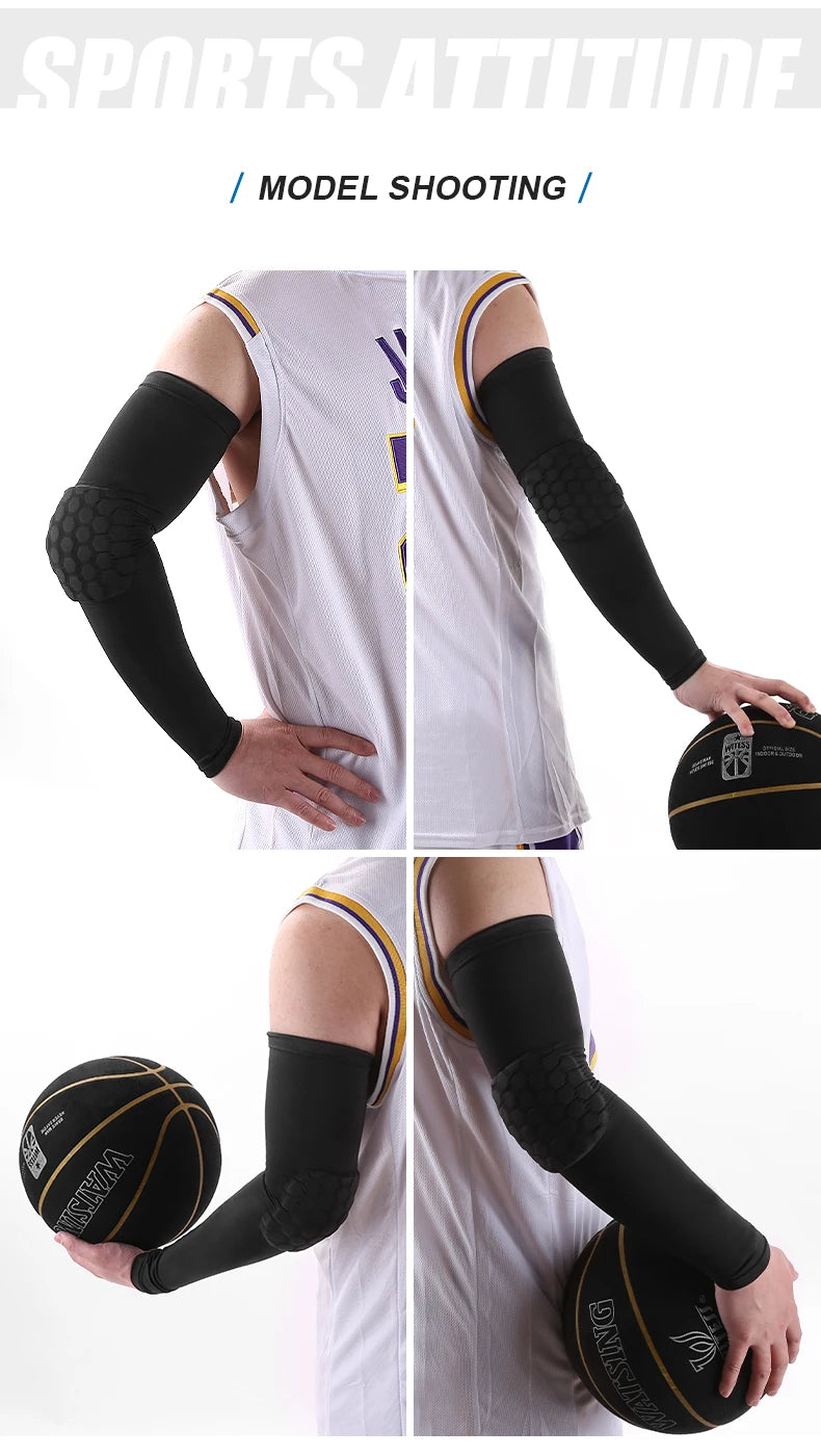 Protection du coude de sport en nid d'abeille, 2 pièces, Anti-collision, Protection de la pression, manchon du bras, basket-ball, cyclisme, équipement de Protection pour le Fitness