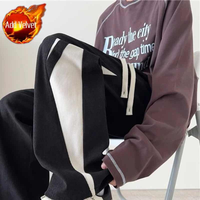 Pantalon droit homme pantalons de survêtement liquidation automne hiver mode Cool décontracté haute qualité Y2k drapé homme pantalon de sport