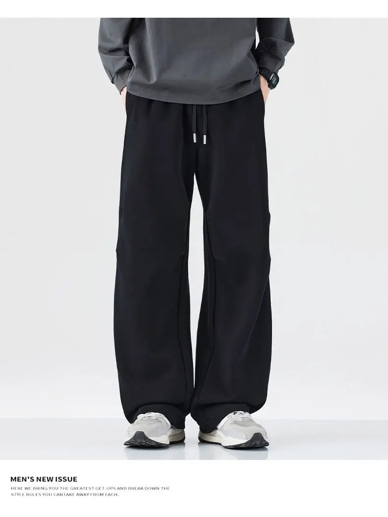 Baggy Fit hommes Decontracté pantalon automne hiver jambe droite ouest pantalon confortable drapé japonais rétro casual pantalon nouveau
