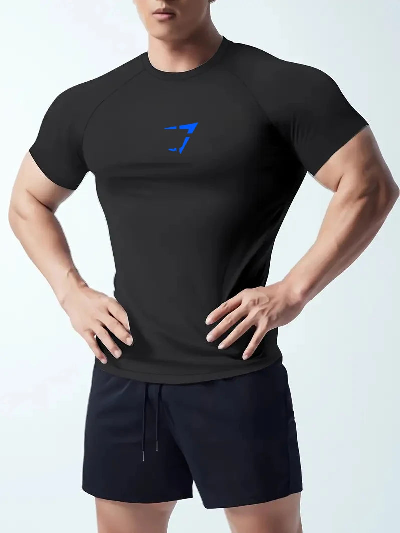 T-shirt de fitness à manches courtes haute élasticité, séchage rapide et respirant, adapté aux vêtements de sport, de course et de fitness