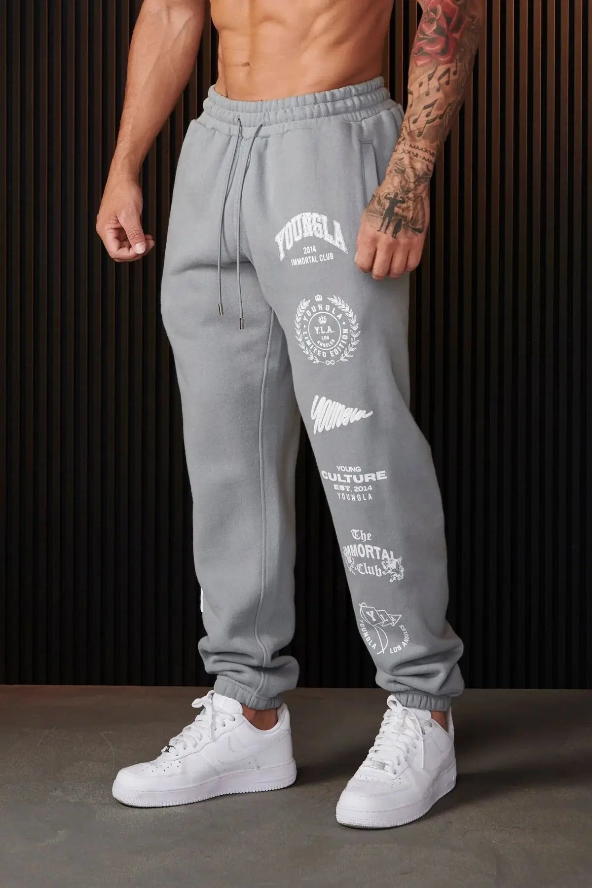 Pantalons de survêtement sport fitness pantalon décontracté coton imprimé stretch polyvalent