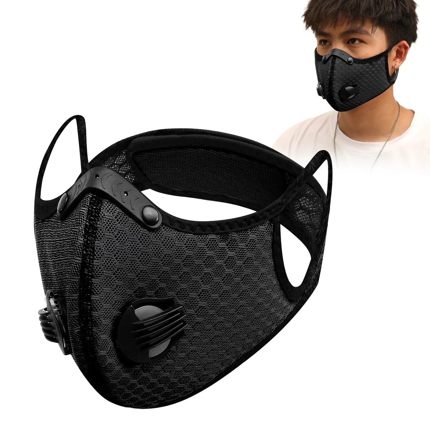 Masque à Valve respiratoire, masque antibuée et anti-poussière, filtre PM2.5, masque au charbon actif, masque de sport de plein air, cyclisme, moto