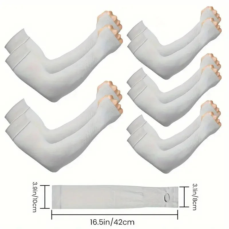Manchons de protection solaire Ice Silk – Matériau en nylon, SPF 50+, haute respirabilité, blocage UV 99 %+ pour le cyclisme et le sport
