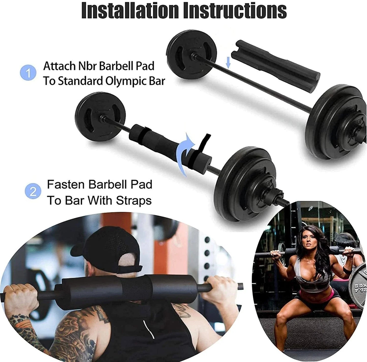 Épaulettes d'haltères épaisses et antidérapantes, équipement de Fitness, haltérophilie, Squat, haltère, coussin de soutien du cou pour l'entraînement des hanches
