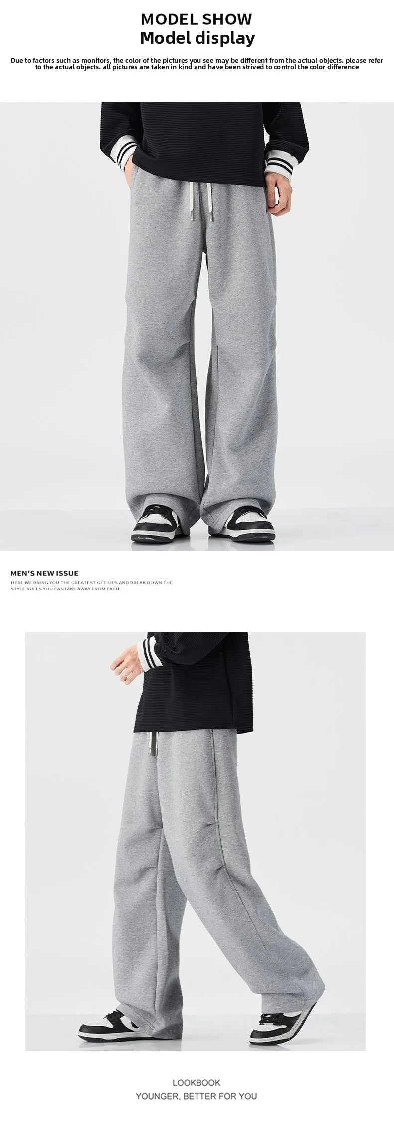 Baggy Fit hommes Decontracté pantalon automne hiver jambe droite ouest pantalon confortable drapé japonais rétro casual pantalon nouveau