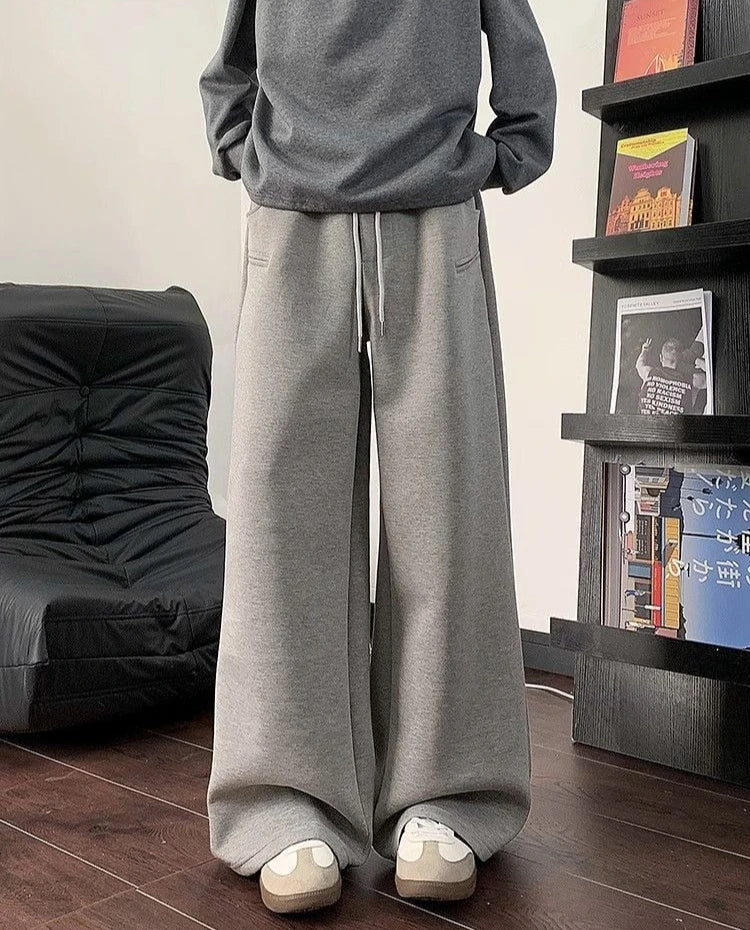 Pantalon à jambes larges pantalons de survêtement pour hommes Cool tendance offres automne hiver liquidation vente mode élégant rétro plaine homme pantalons de sport