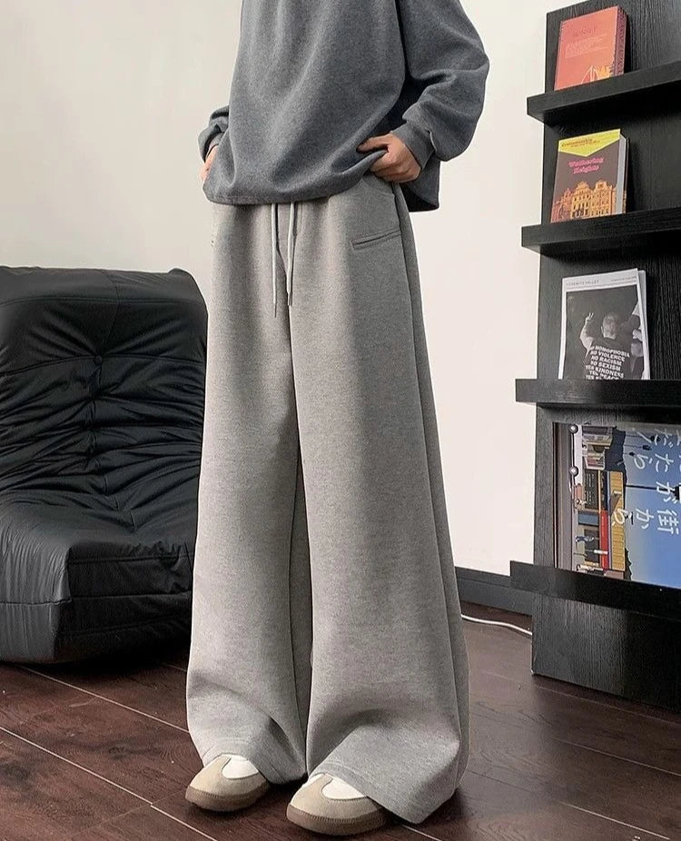Pantalon à jambes larges pantalons de survêtement pour hommes Cool tendance offres automne hiver liquidation vente mode élégant rétro plaine homme pantalons de sport